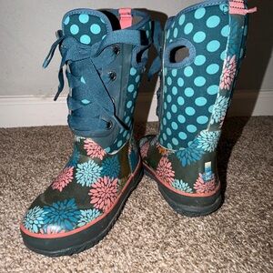 Polka Dot and Floral Kids Bogs Boots size 12